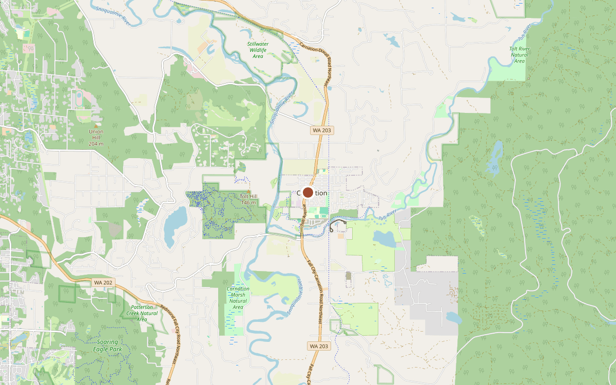 Map of our chimney service area in Carnation, King County, WA