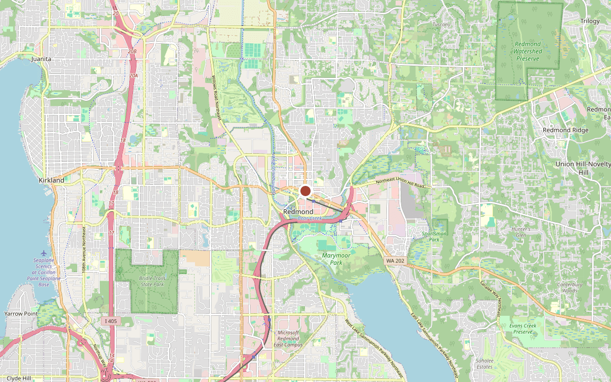 Map of our chimney service area in Redmond, King County, WA