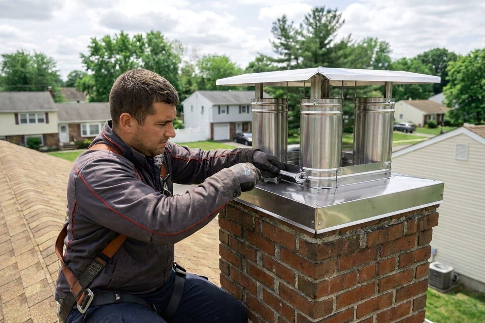 Chimney Cap Installation in Washington — stainless steel chimney cap installation