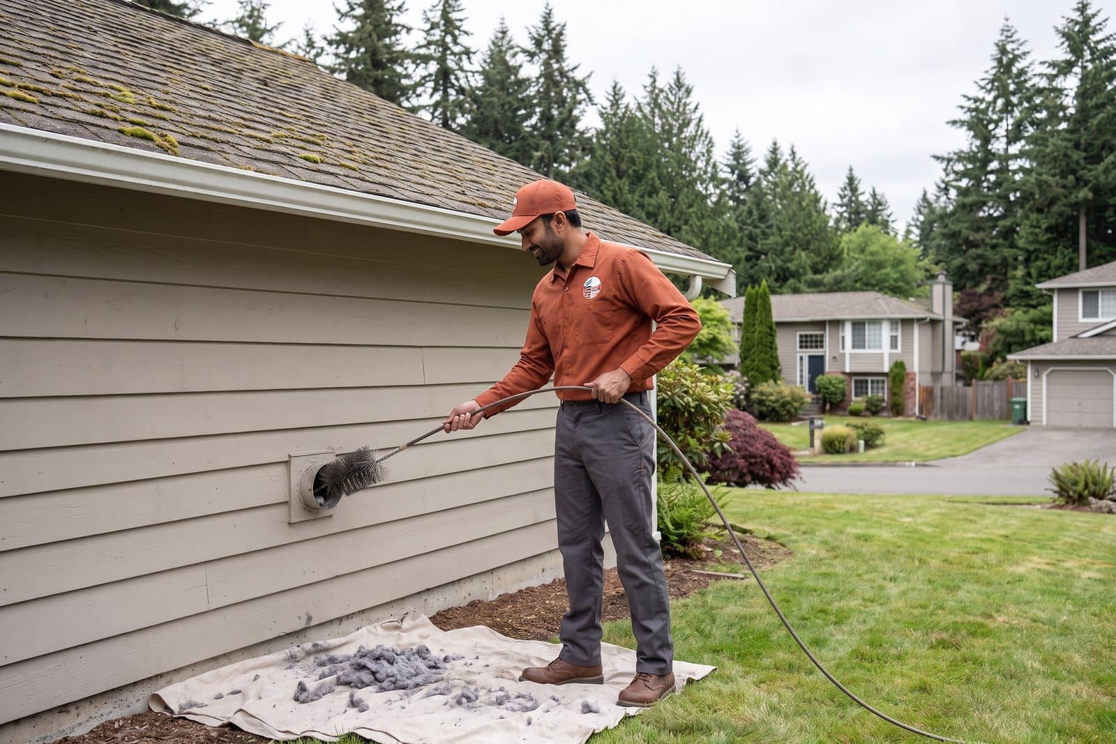 Dryer vent cleaning to prevent fire hazards