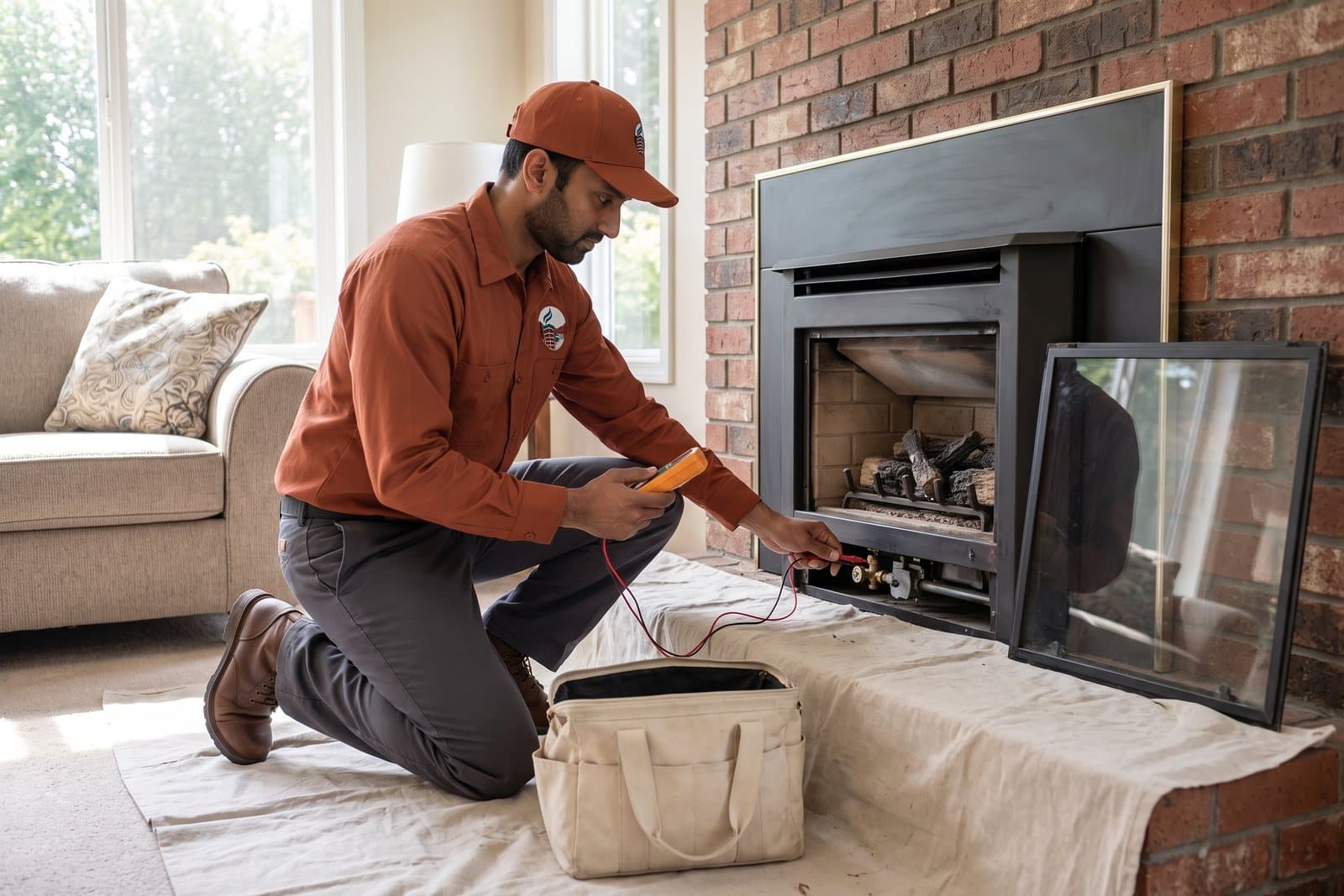 Gas fireplace service and tune-up